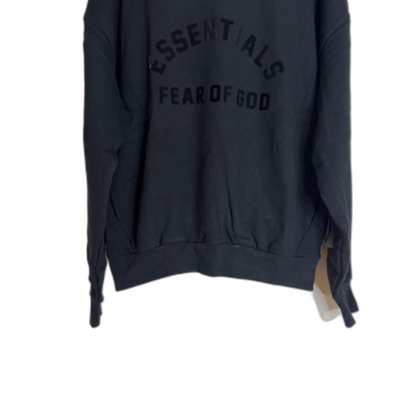 Fear Of God Essentials Hoodie Mens Small Black Fleece Pullover Sweatshirt Logo - Picture 6 of 15